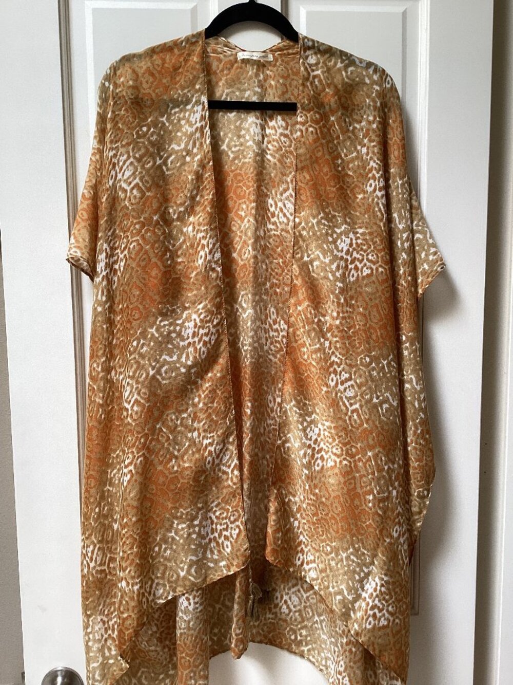Do Everything In Love orange and white, kimono, coverup, wrap, one size